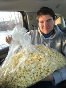 Stephen loves popcorn!