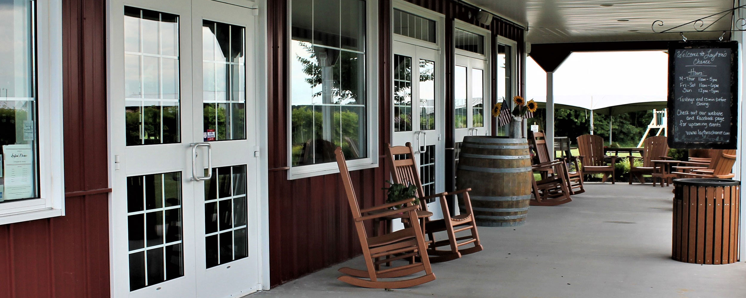 Layton's Chance Vineyard & Winery - Tasting Room Porch