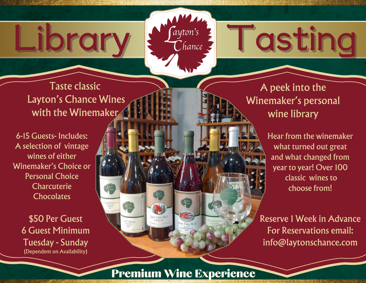 Library Tasting Layton's Chance Vineyard and Winery.