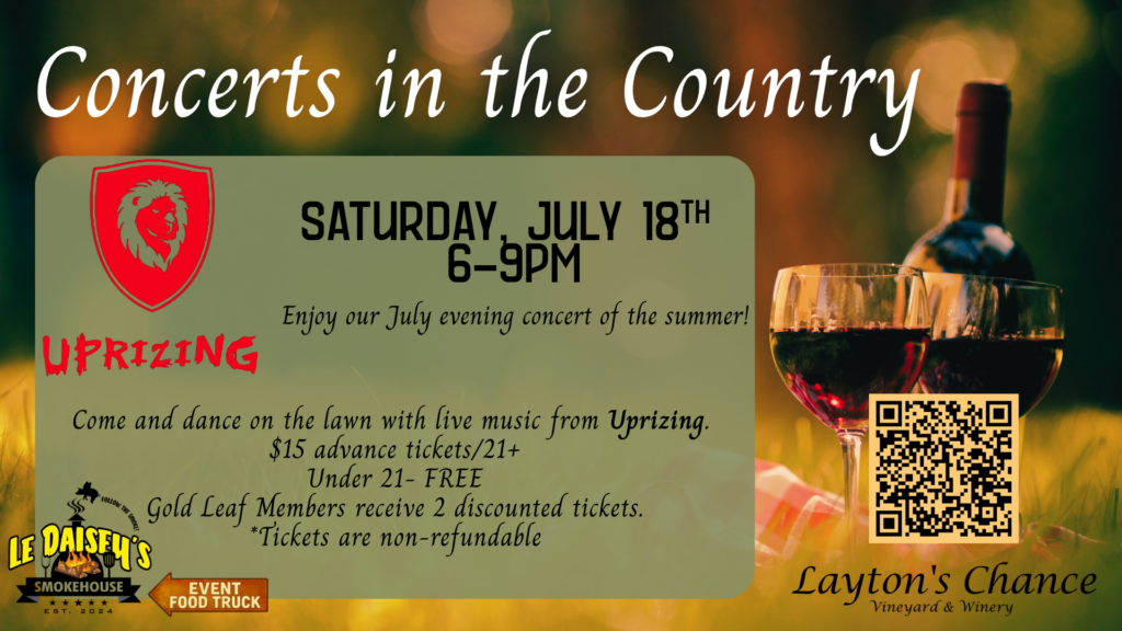 🦁🎸 Concerts in the Country - July with Uprizing 🦁🎸